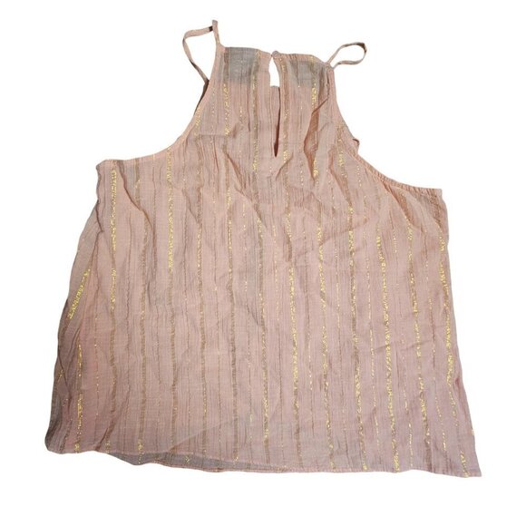 a.n.a. A New Approach Peach Dahlia Multi Sleeveless Top M Cotton Blend NWT - Picture 8 of 9